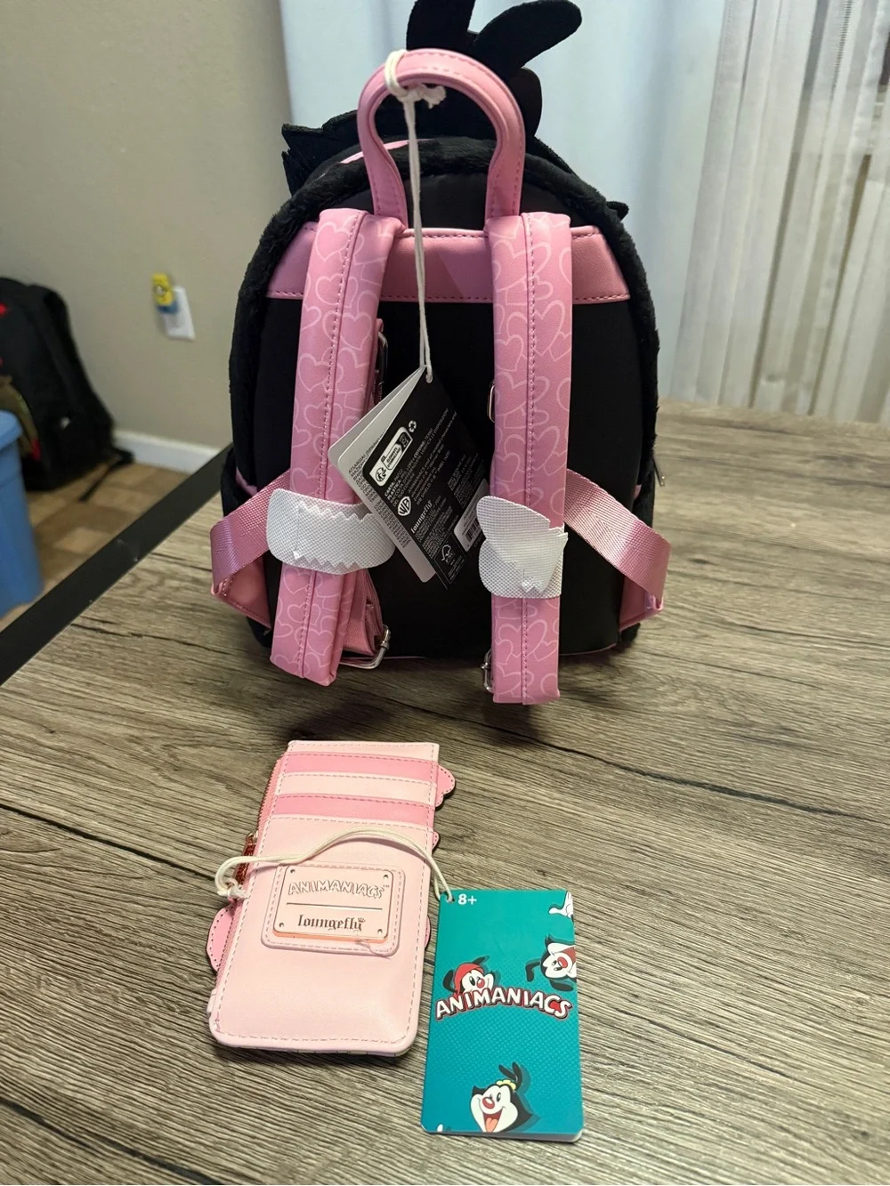 Animaniacs Pink & Black Loungefly with Matching Wallet